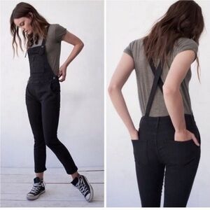 Free People Black Denim Overalls 25